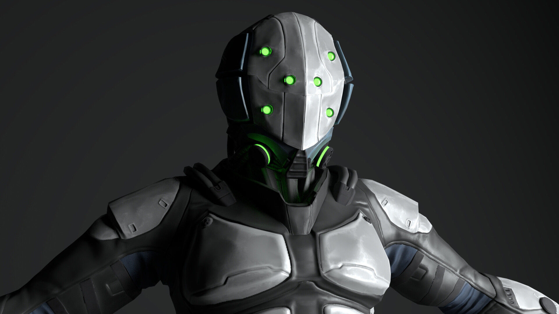 Character Scifi Recon Low-poly 3D model_5