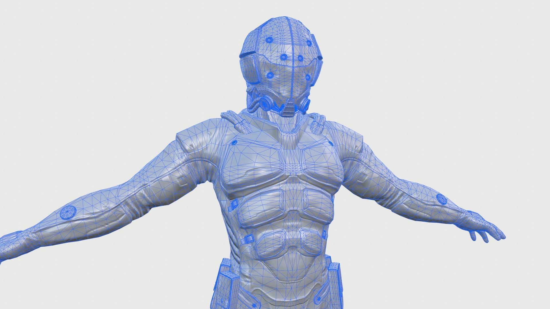 Character Scifi Recon Low-poly 3D model_11
