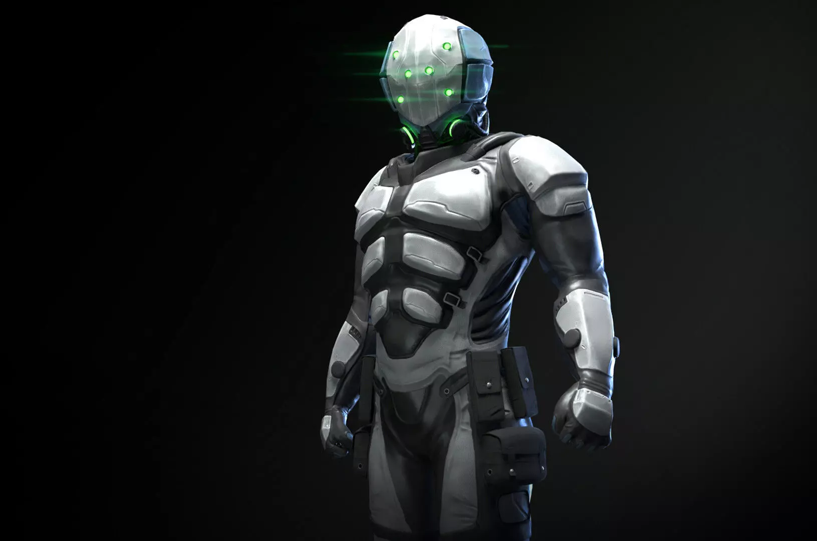 Character Scifi Recon Low-poly 3D model_0