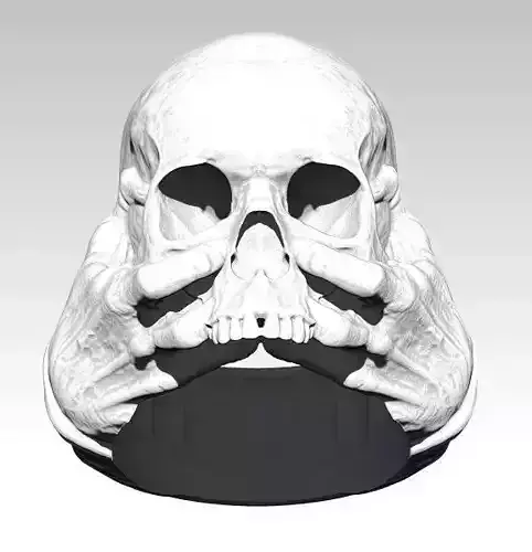 Scary Hands Human Skull Ring 