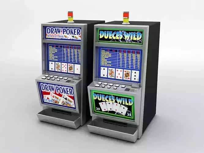 2 Casino Video Poker Machines Low-poly 3D model