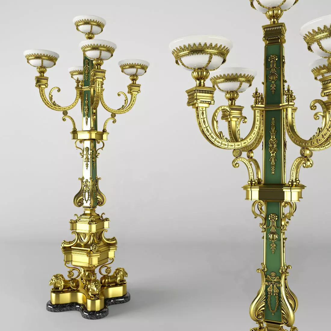 Standing classic chandelier 3D model