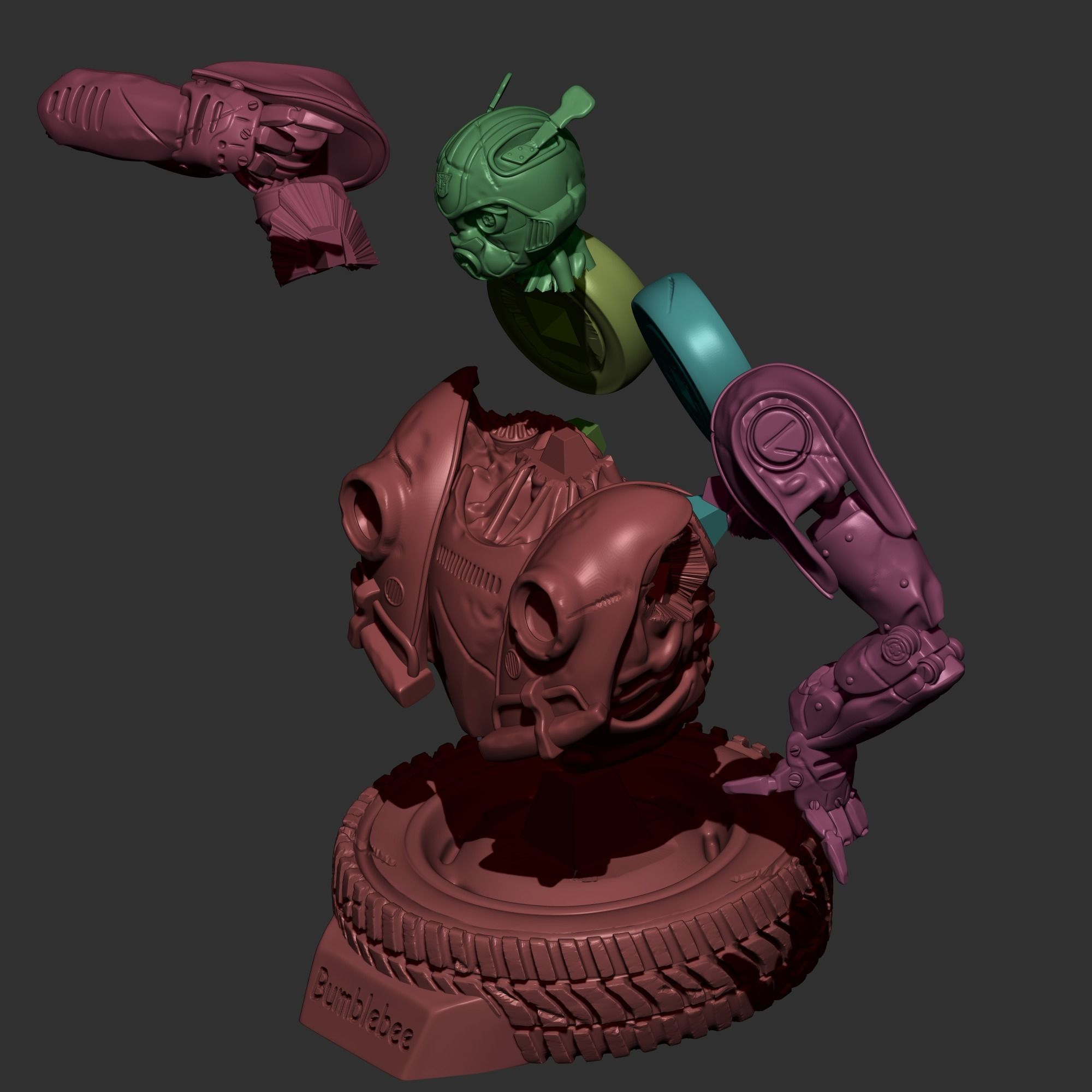 Bumblebee robot 3D print model_8