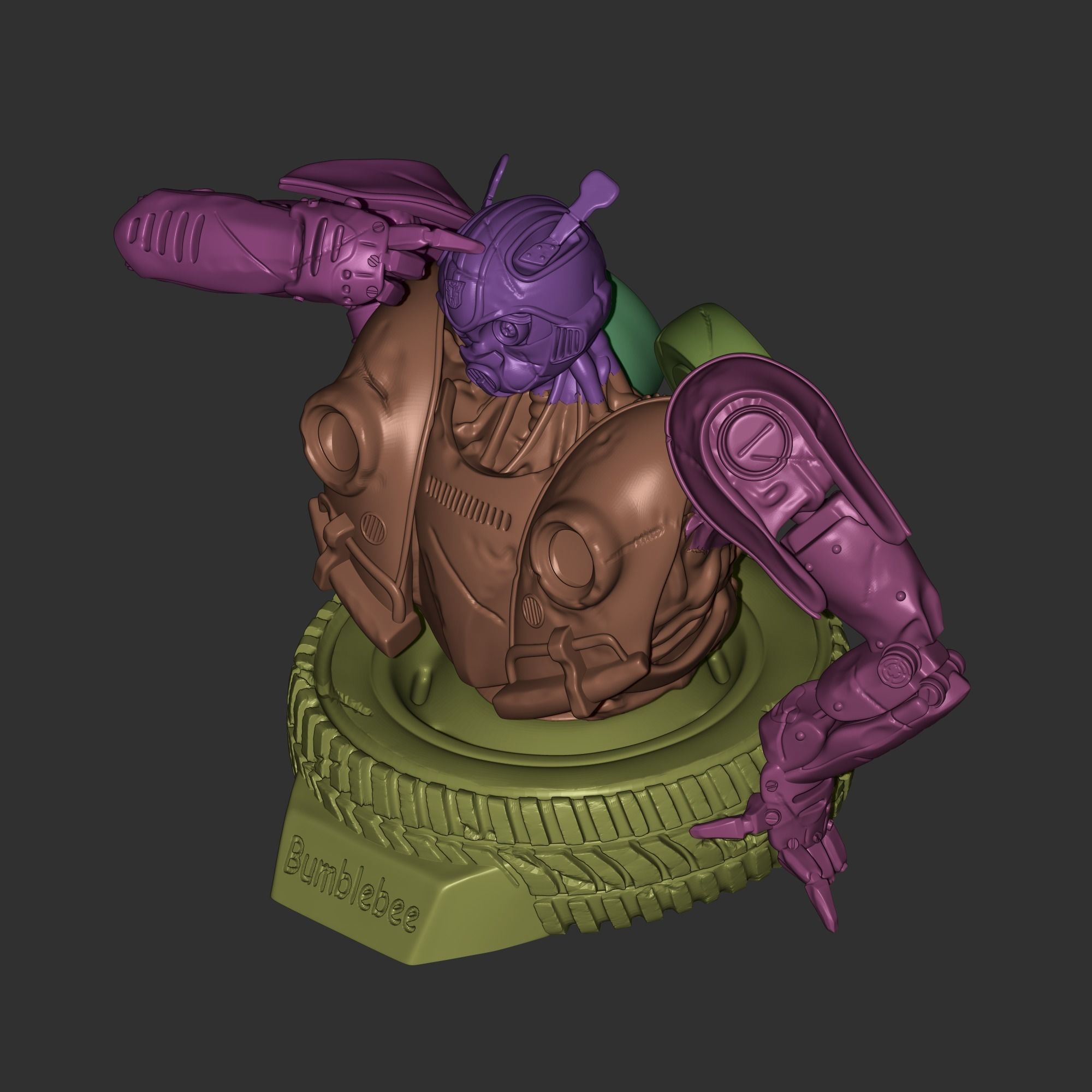 Bumblebee robot 3D print model_9