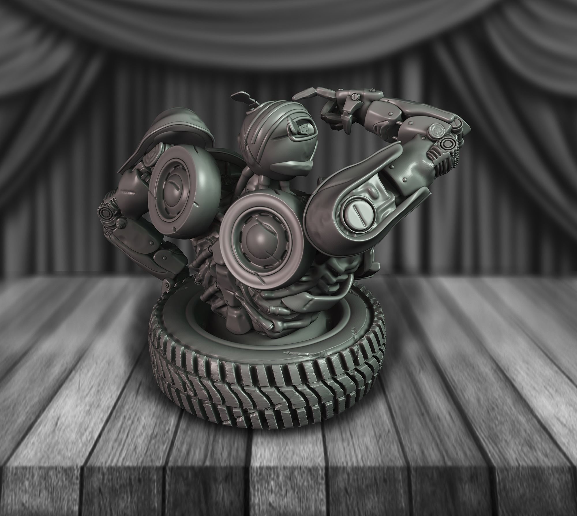 Bumblebee robot 3D print model_3