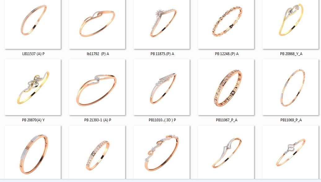 Collection 98 Women Bangles 3dm jcd render details