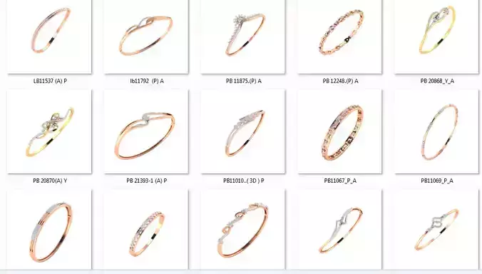 Collection 98 Women Bangles 3dm jcd render details  3D print model
