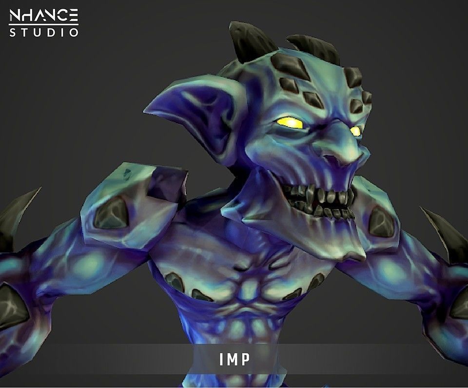 Stylized Fantasy Imp Low-poly 3D model_4