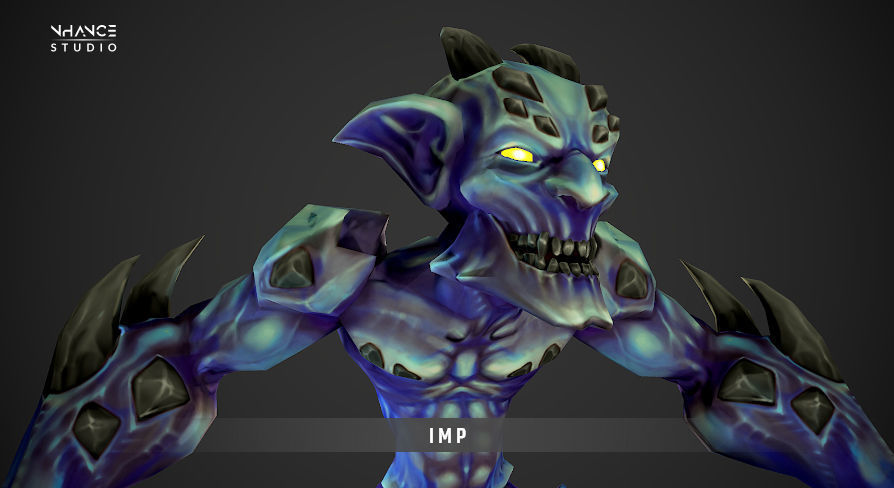 Stylized Fantasy Imp Low-poly 3D model_5