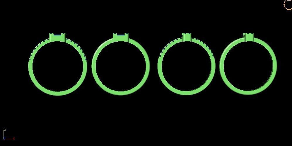 Baquette Diamond Ring 3D print model_6