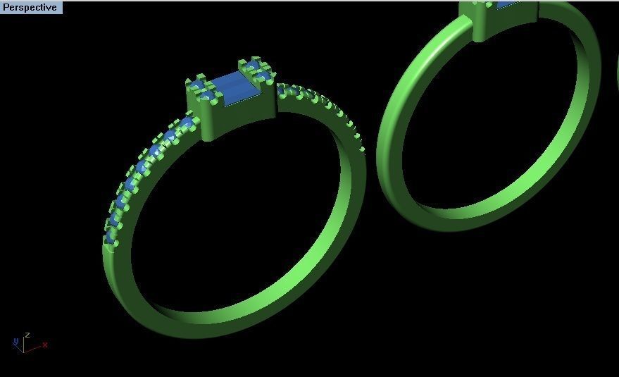 Baquette Diamond Ring 3D print model_5