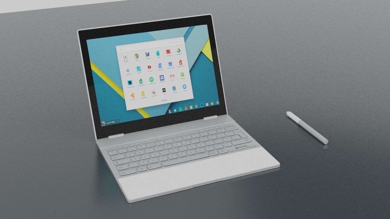 Pixelbook Panda Black And White Skin Edition 3D model_2