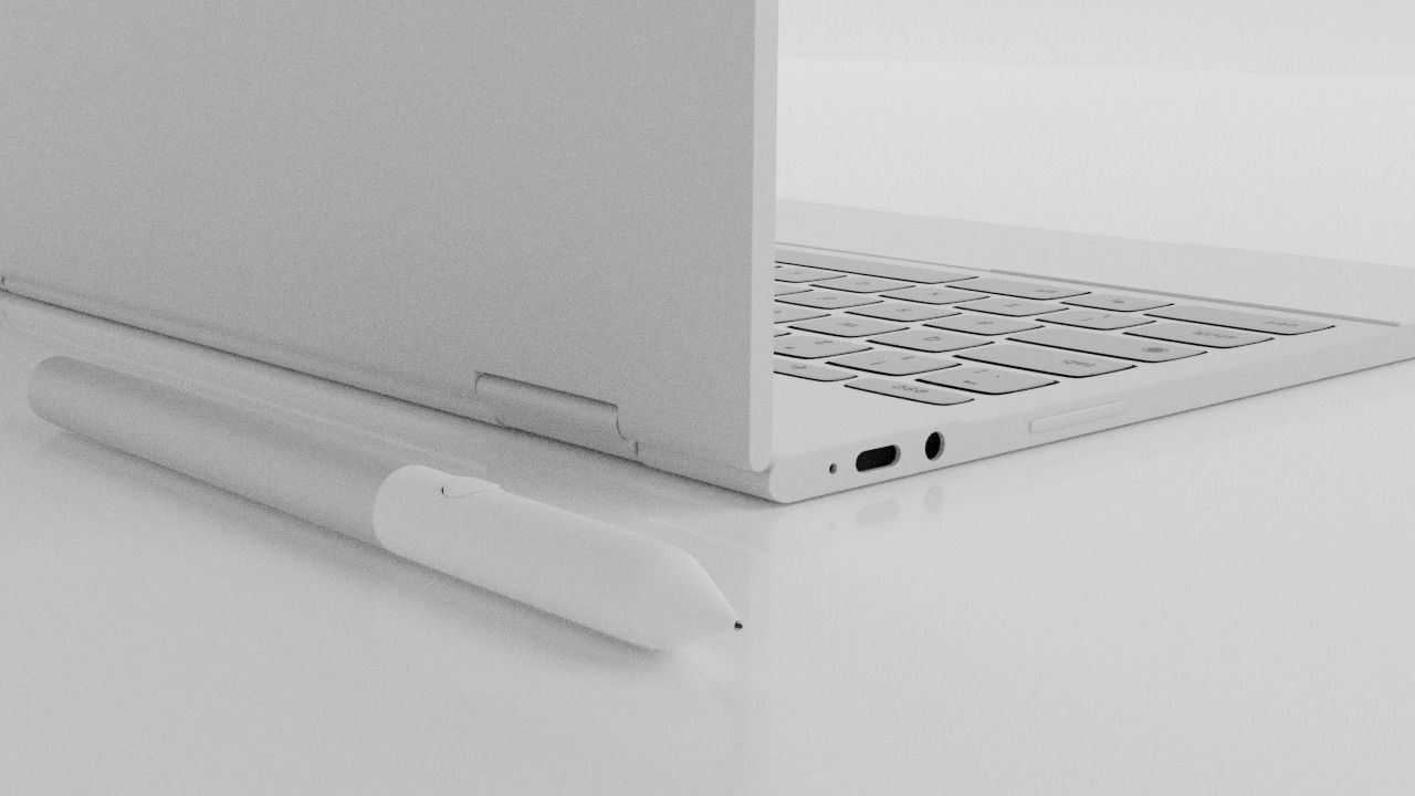 Pixelbook Panda Black And White Skin Edition 3D model_1