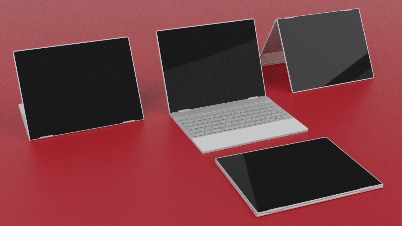 Pixelbook Panda Black And White Skin Edition 3D model_4