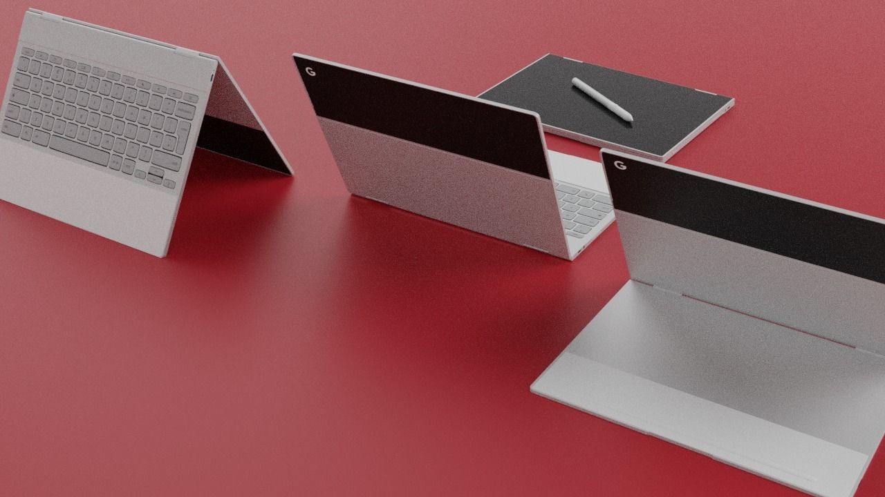 Pixelbook Panda Black And White Skin Edition 3D model_7