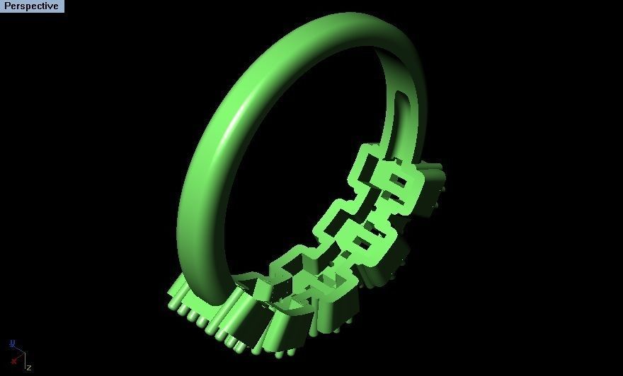 Baquette Diamond Ring 3D print model_5