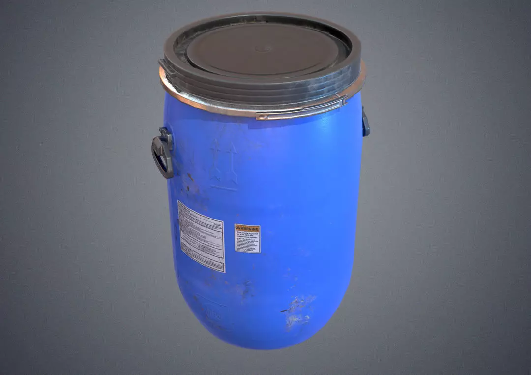 Plastic barrel Low-poly 3D model