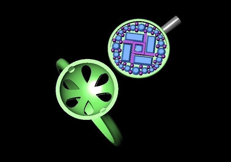 Baquette Diamond Ring 3D print model_4