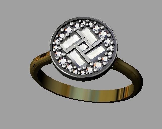 Baquette Diamond Ring 3D print model_7