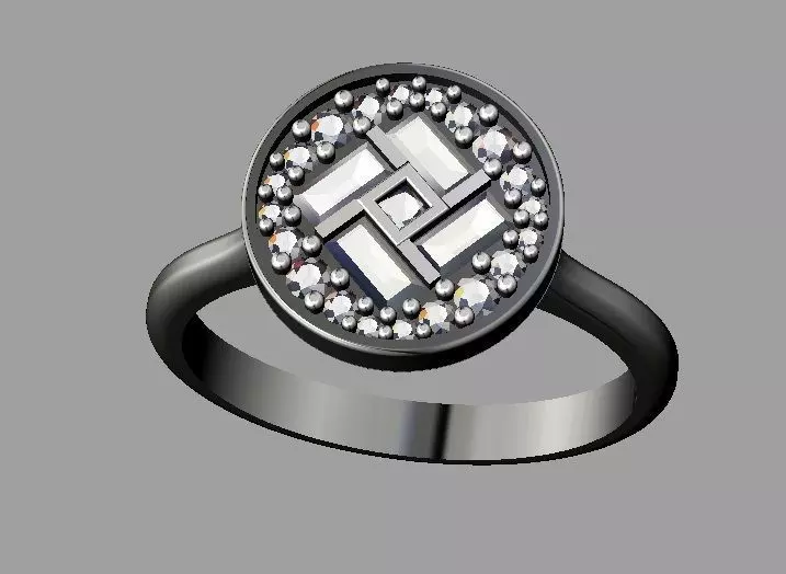 Baquette Diamond Ring 3D print model_0