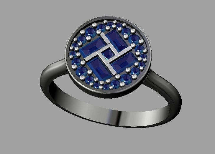 Baquette Diamond Ring 3D print model_1