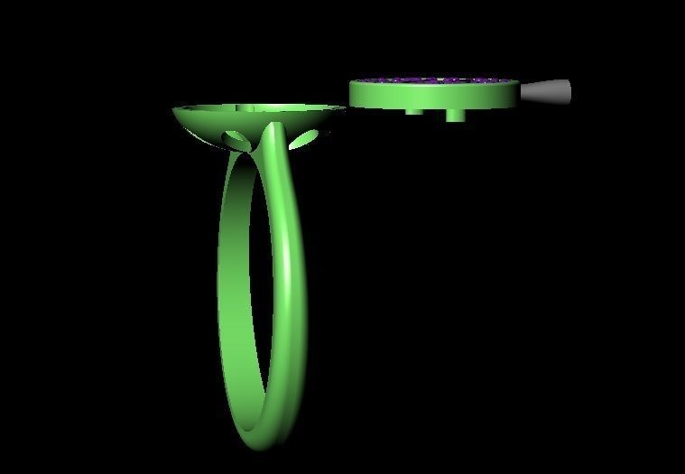 Baquette Diamond Ring 3D print model_5