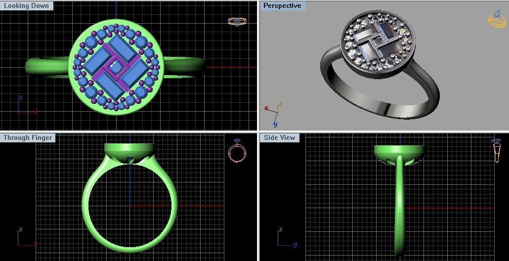 Baquette Diamond Ring 3D print model_2