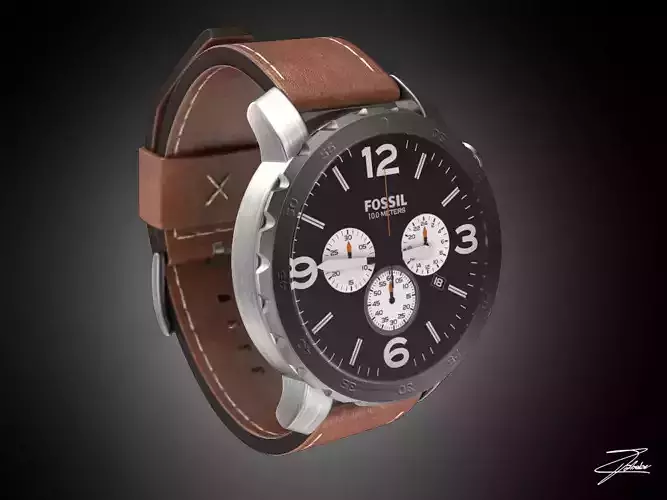 Fossil JR 1486 wristwatch 3D model