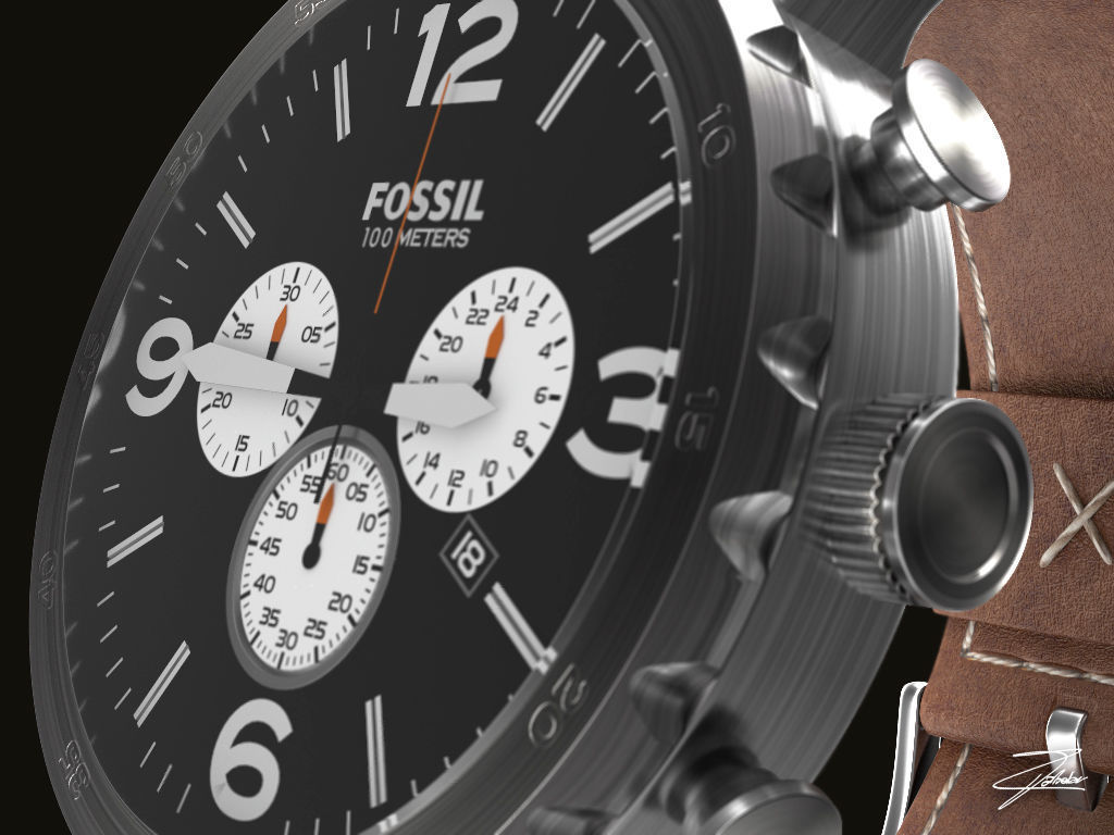 Fossil JR 1486 wristwatch 3D model_5