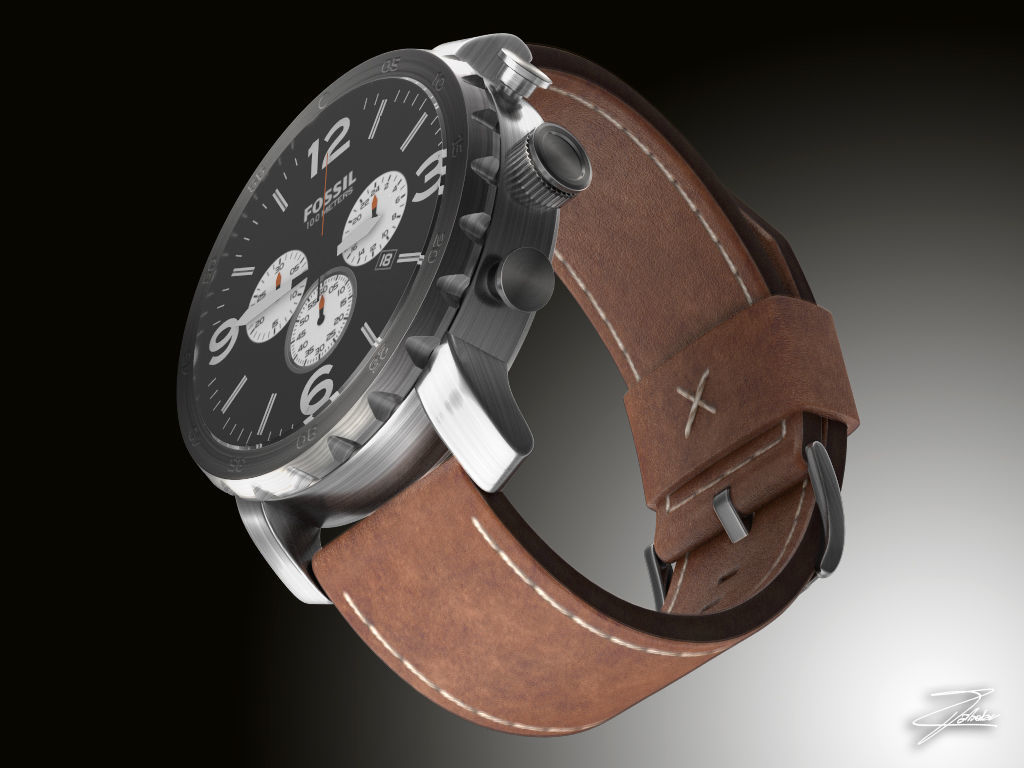 Fossil JR 1486 wristwatch 3D model_2