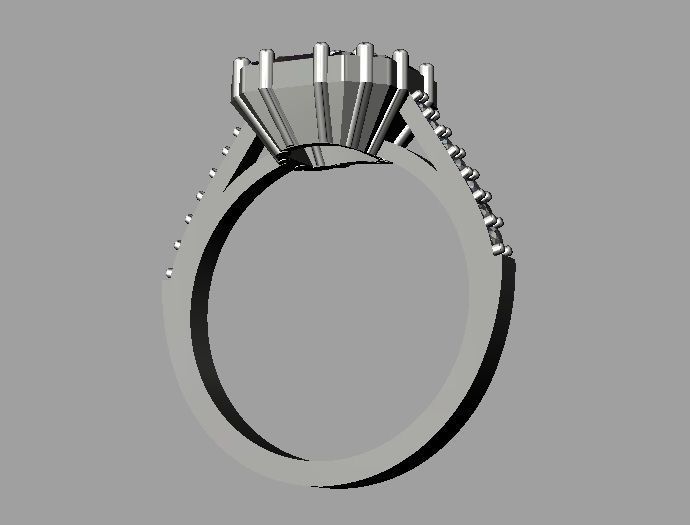 Baquette Diamond Ring 3D print model_1