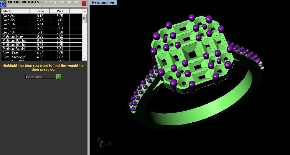Baquette Diamond Ring 3D print model_4