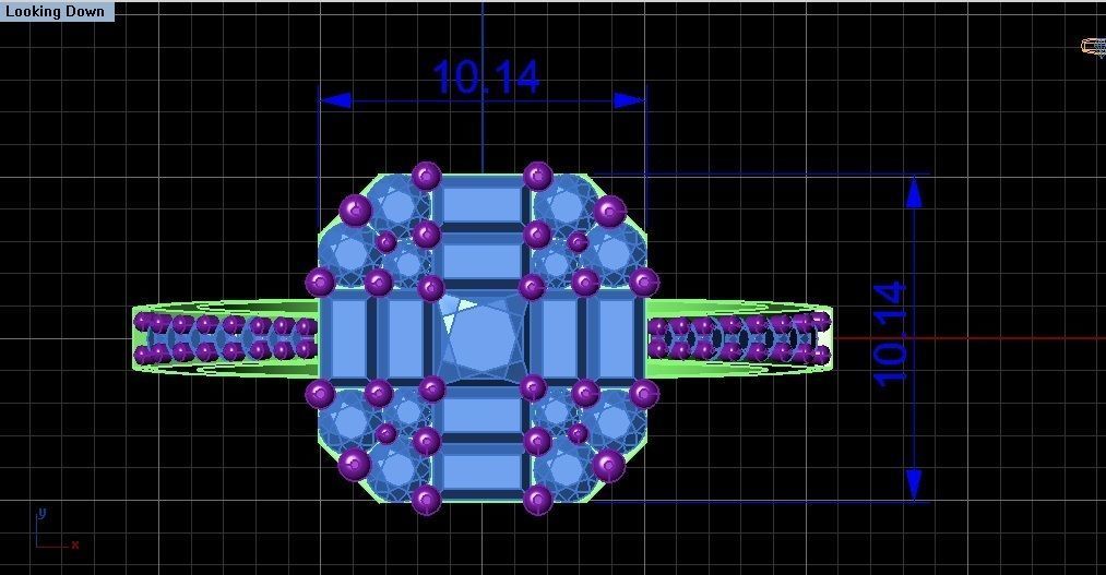 Baquette Diamond Ring 3D print model_7
