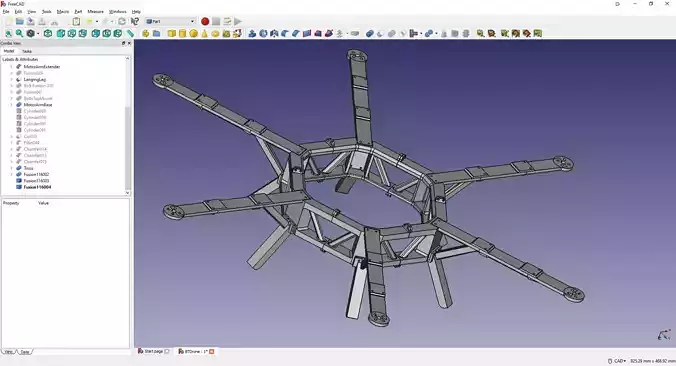 Large Modular Hexacopter Drone Frame 3D print model