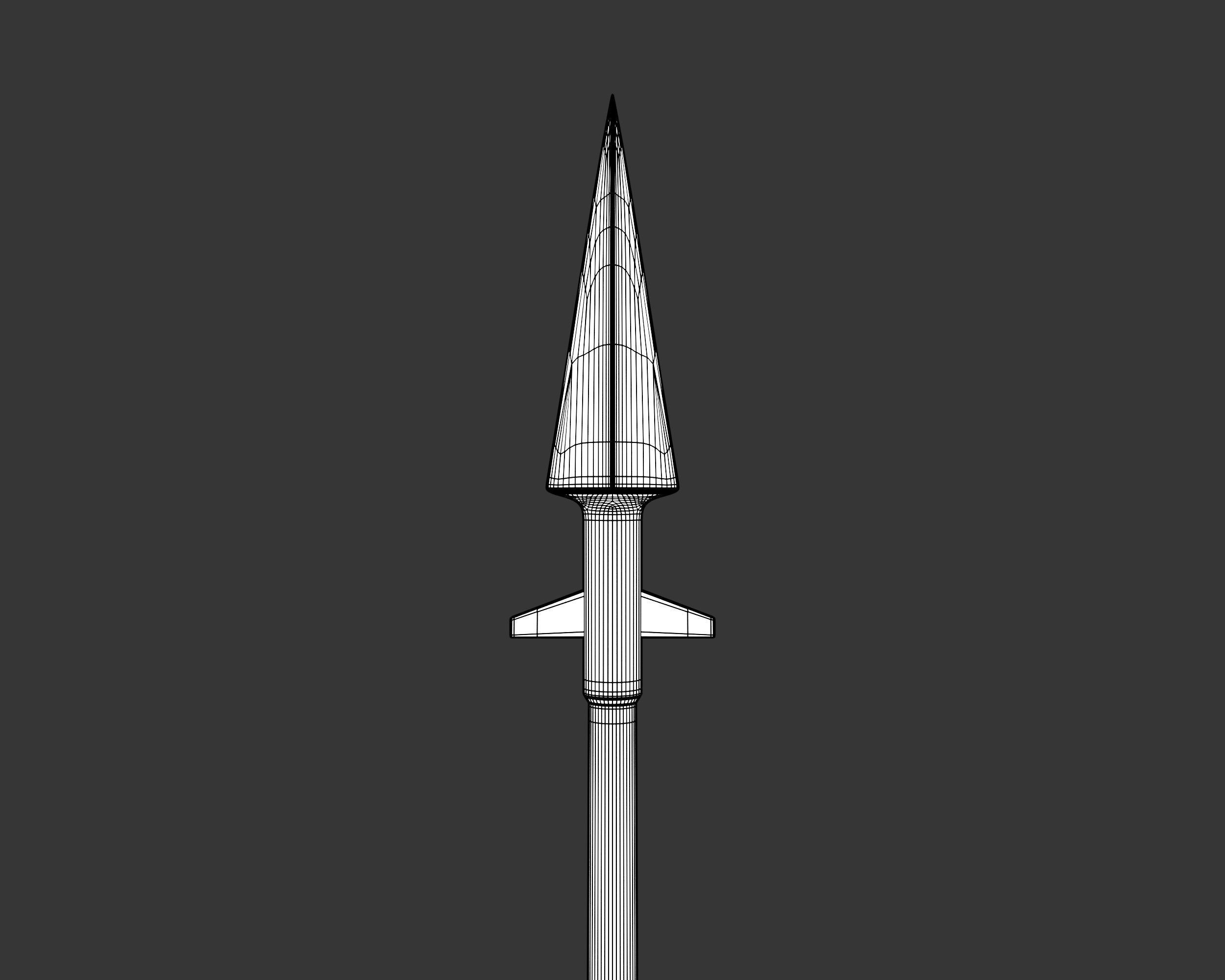 Medieval Knightly Weapon Spear Low-poly 3D model_8