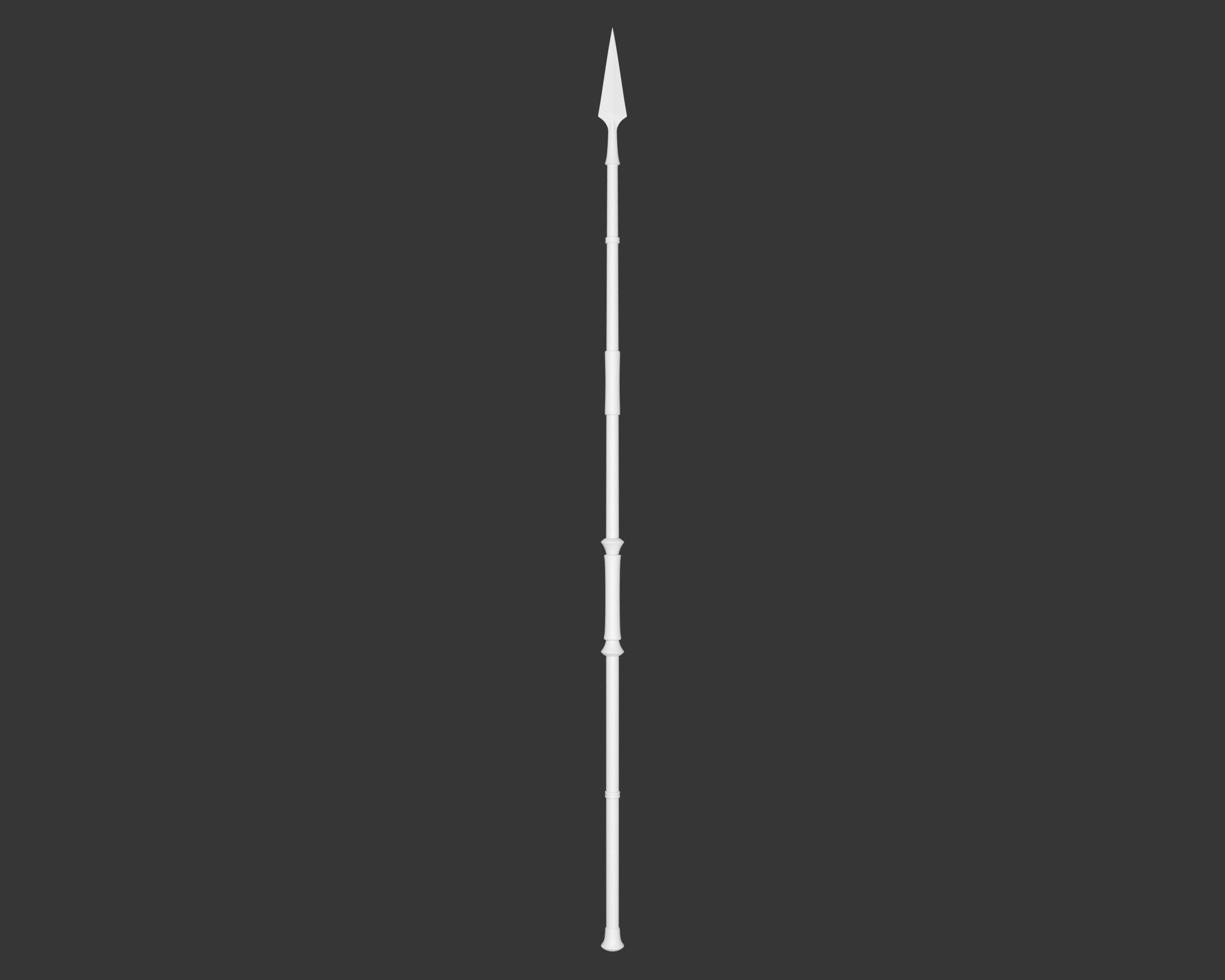 Medieval Elegant Weapon Spear Low-poly 3D model_4