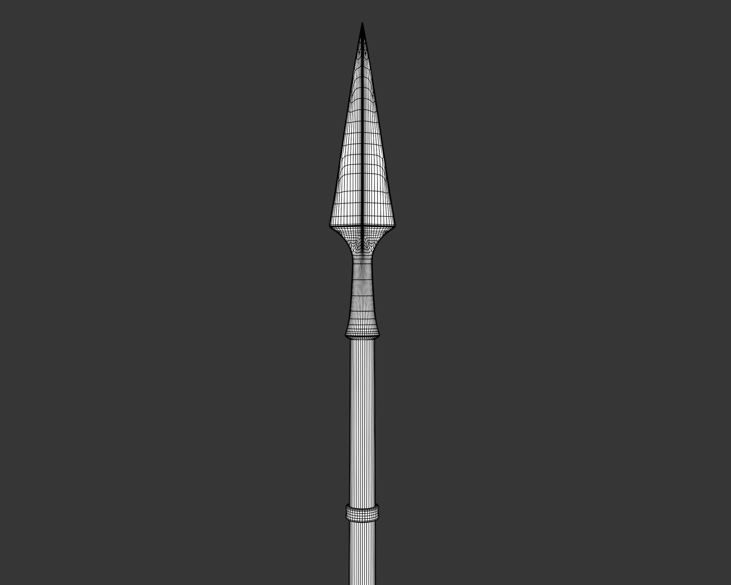 Medieval Elegant Weapon Spear Low-poly 3D model_8