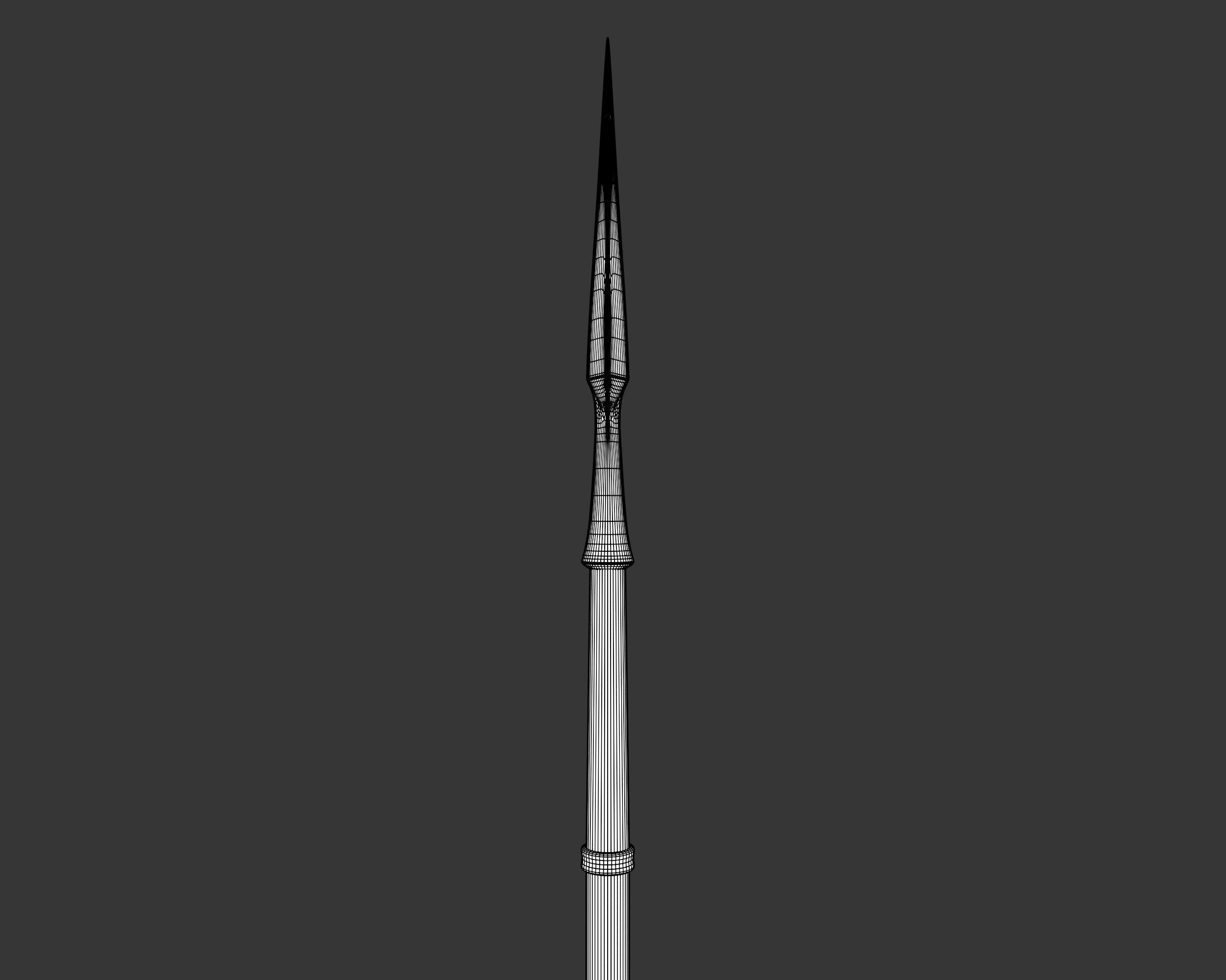 Medieval Elegant Weapon Spear Low-poly 3D model_11