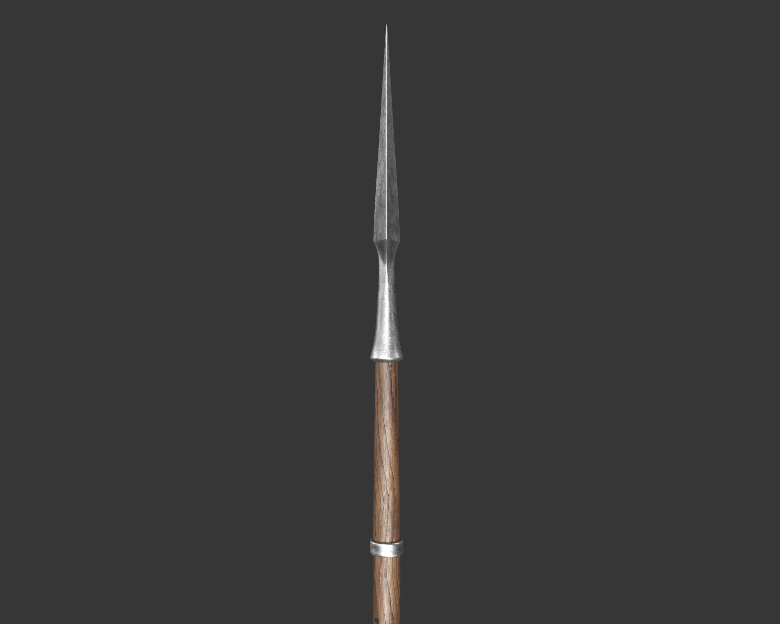 Medieval Elegant Weapon Spear Low-poly 3D model_9