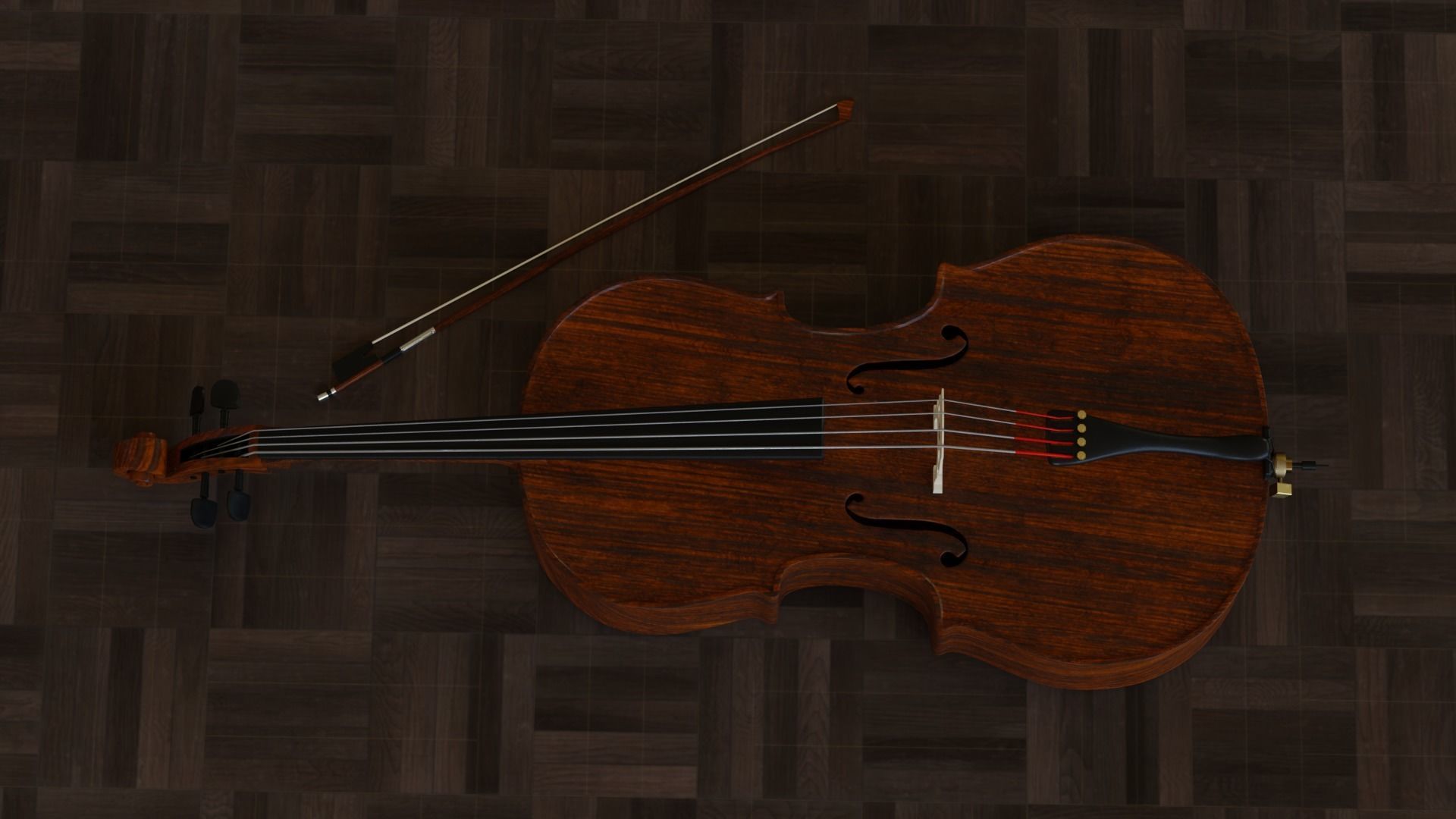Cello - 3D model prop gameready 3D model_3