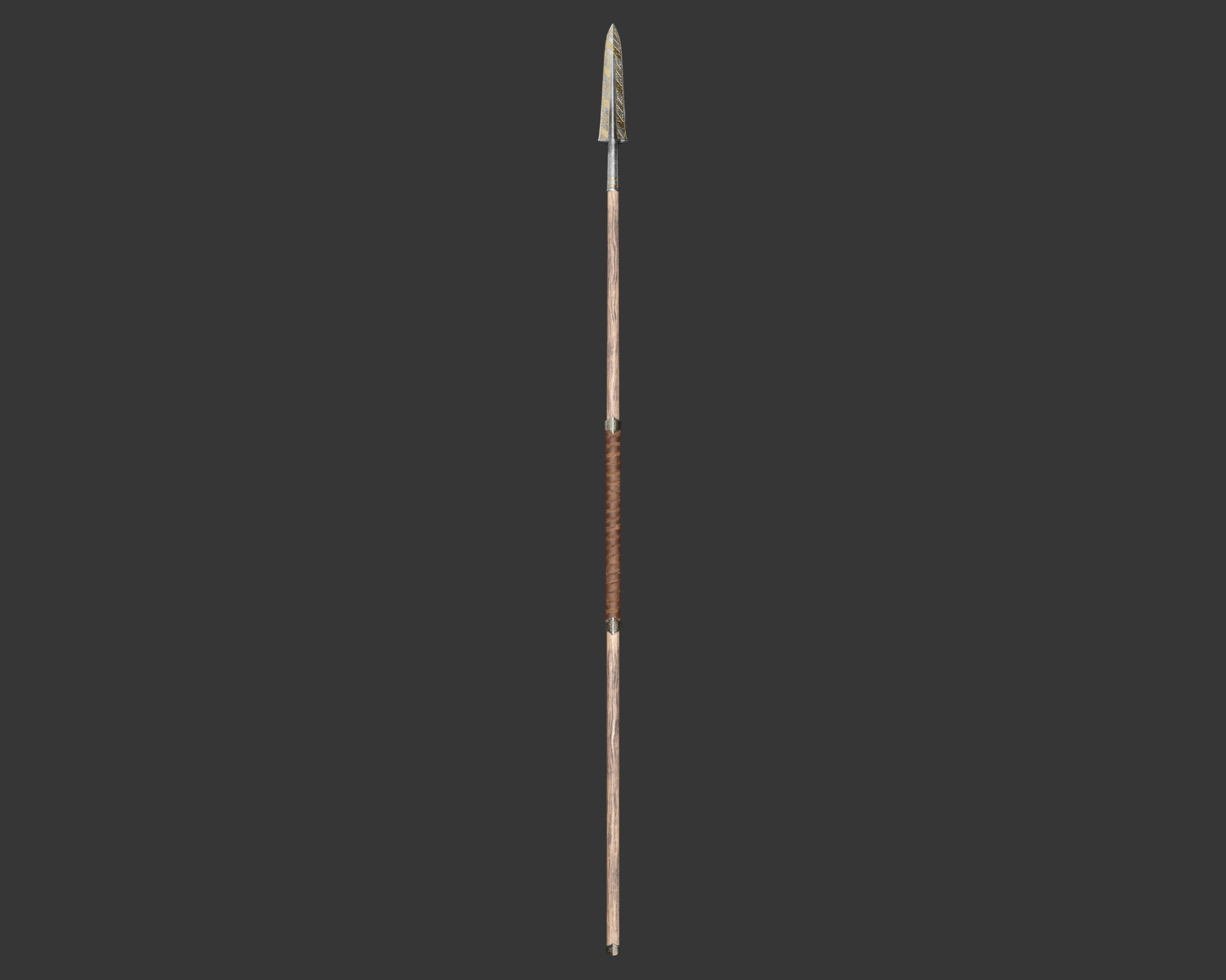 Medieval Noble Weapon Spear Low-poly 3D model_3