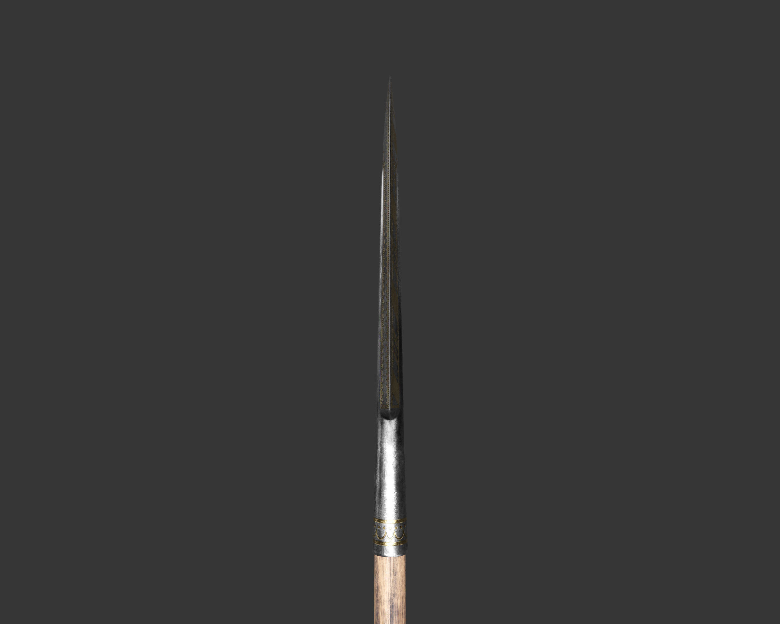 Medieval Noble Weapon Spear Low-poly 3D model_9