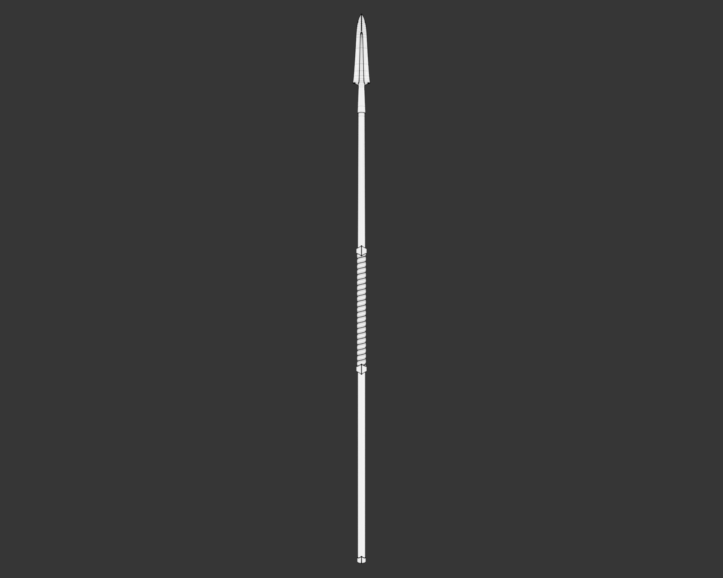 Medieval Noble Weapon Spear Low-poly 3D model_5