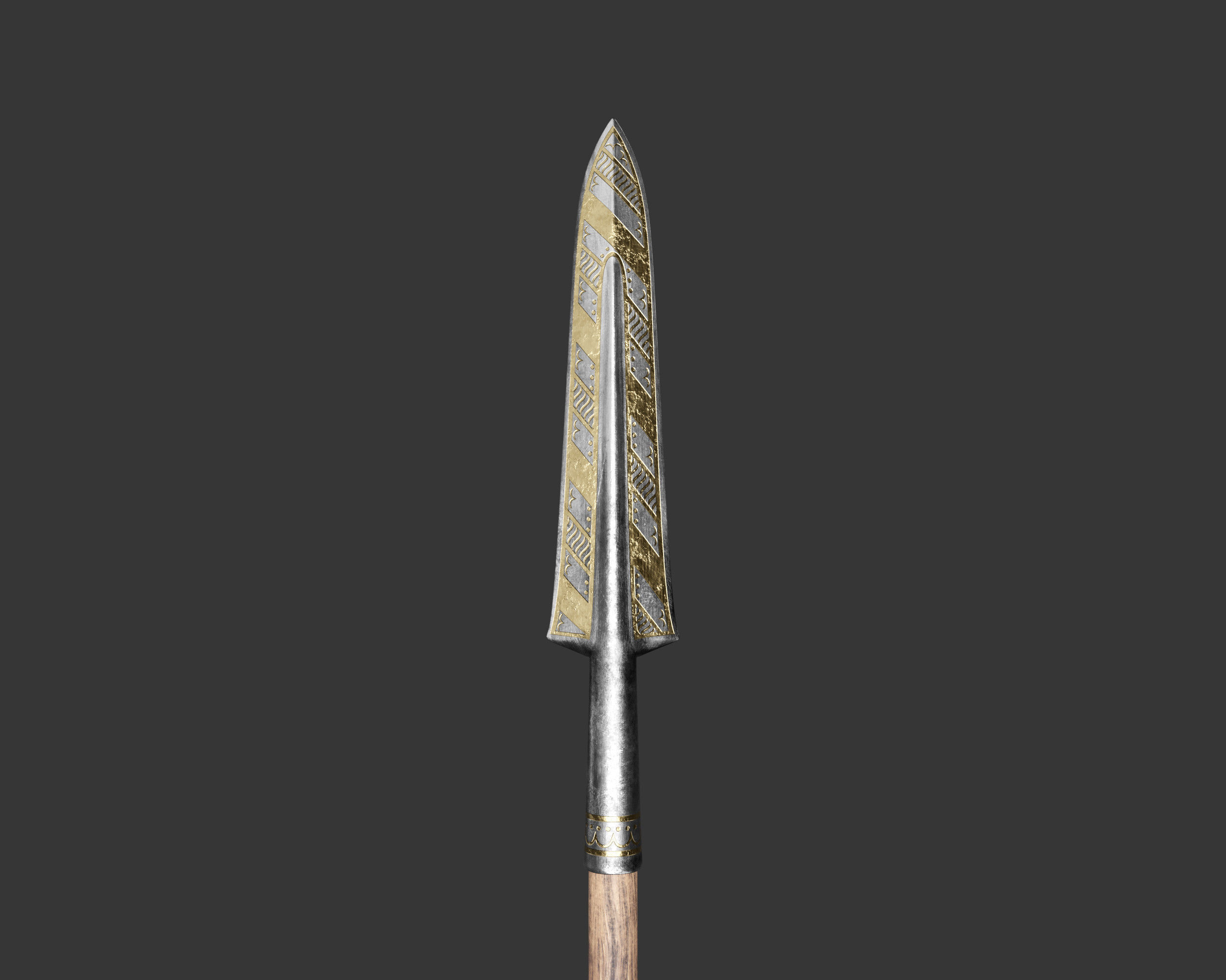 Medieval Noble Weapon Spear Low-poly 3D model_6