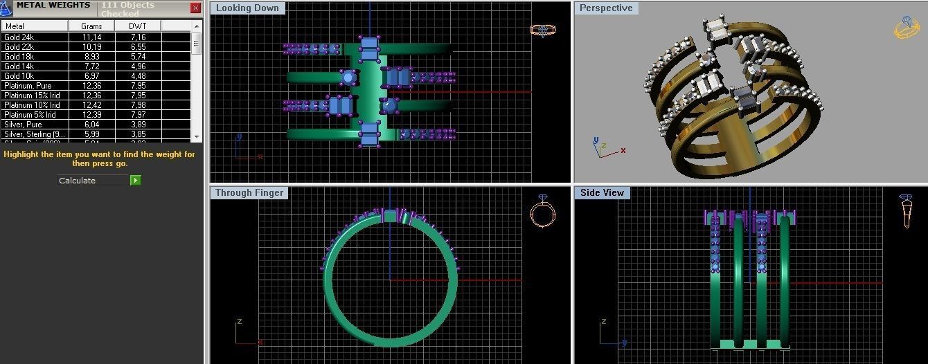 Baquette Diamond Ring 3D print model_4