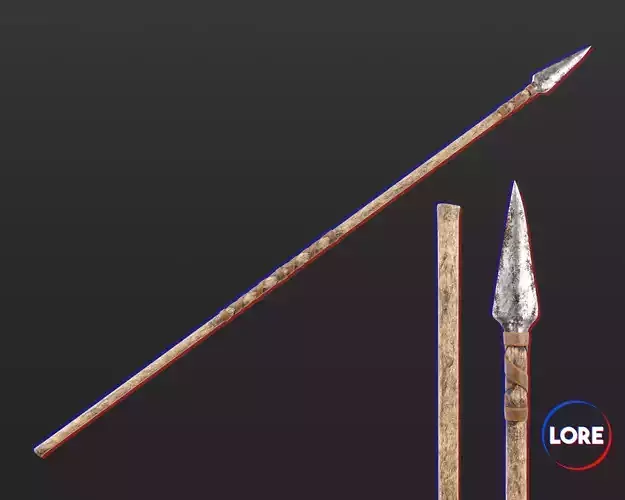 Medieval Crude Weapon Spear Low-poly 3D model