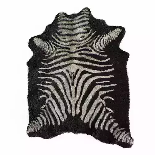Zebra rug black 4