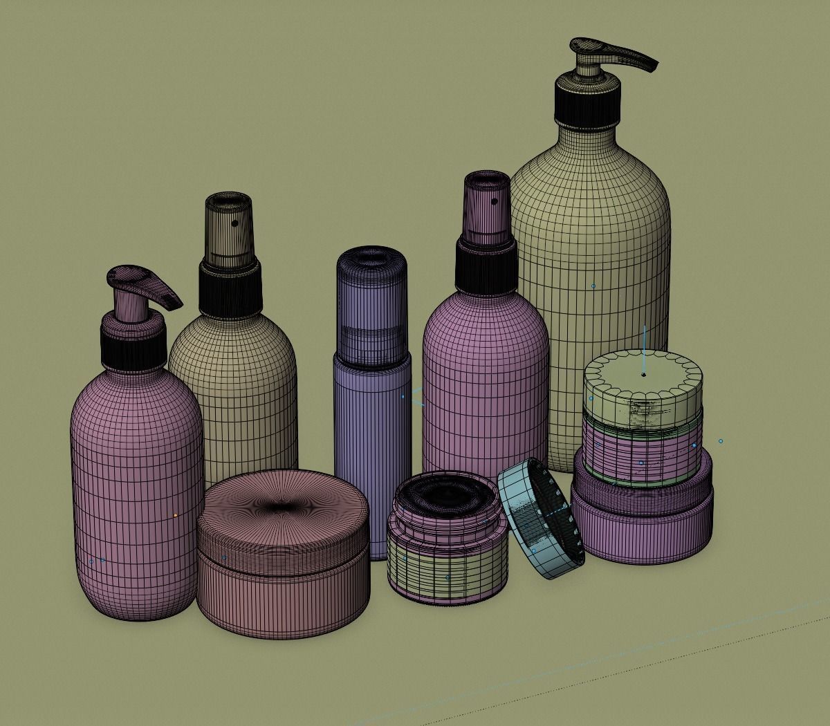 MUSQ Skincare Cosmetics Set 3D model_6