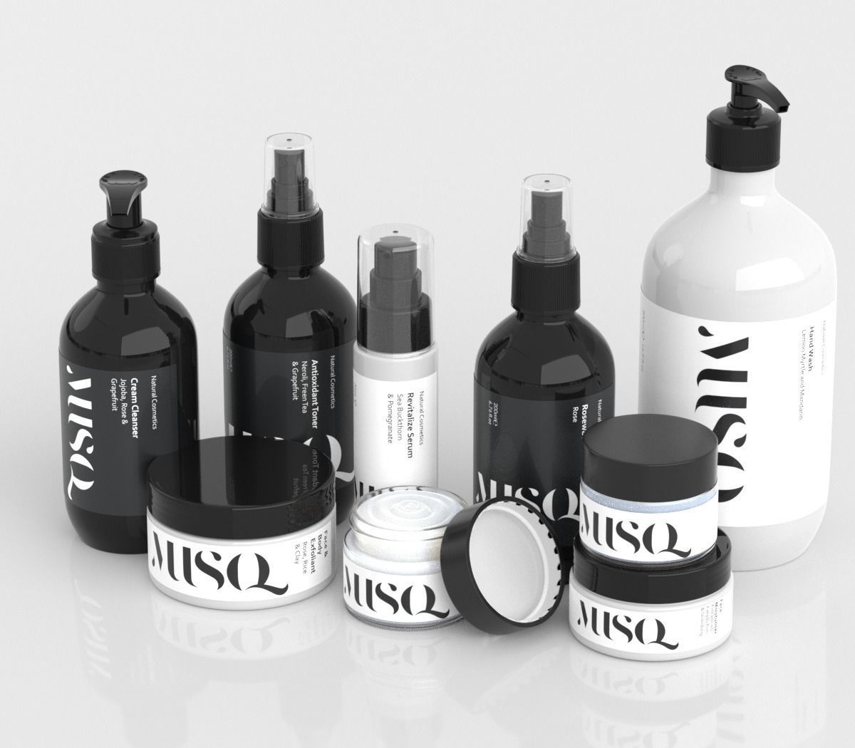 MUSQ Skincare Cosmetics Set 3D model_2