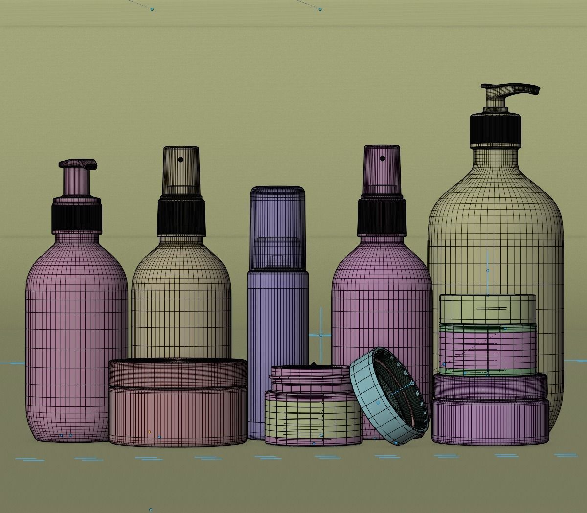 MUSQ Skincare Cosmetics Set 3D model_9